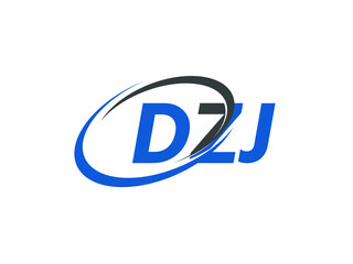 Fototapeta premium DZJ letter creative modern elegant swoosh logo design