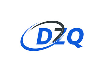 DZQ letter creative modern elegant swoosh logo design