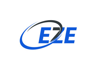 EZE letter creative modern elegant swoosh logo design