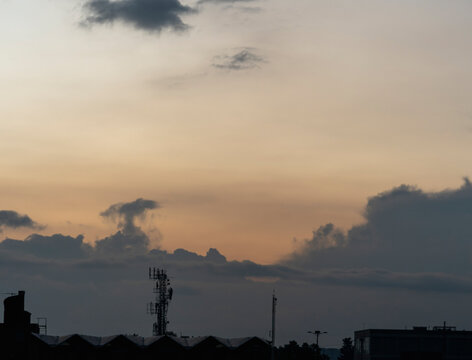 Beautiful colorful orange sunset in Bogot&aacute; Colombia