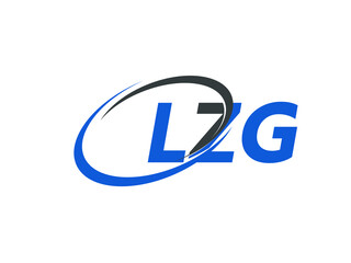 LZG letter creative modern elegant swoosh logo design