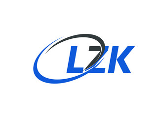 LZK letter creative modern elegant swoosh logo design