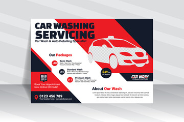 Car wash horizontal flyer template