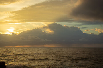 Naklejka na ściany i meble Sunrise over the ocean on the South Coast of South Africa