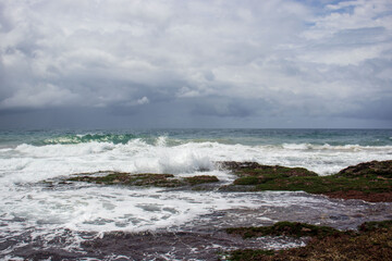 Obraz premium seascape view with rocks of the ocean on the south coast of South Africa