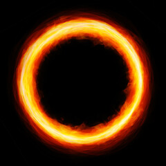 Fiery circle with free space in center - 493059966