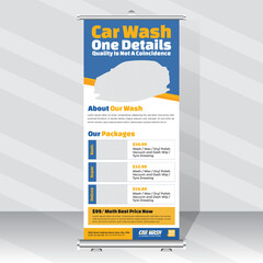 Template for a car wash and detailing service roll-up banner