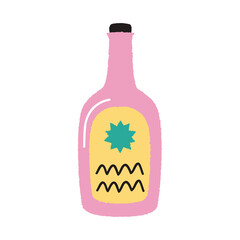 pink beverage bottle