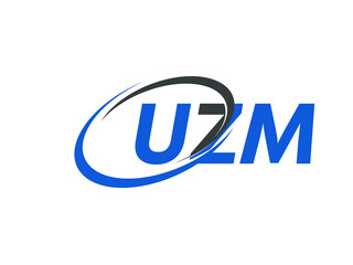 UZM letter creative modern elegant swoosh logo design