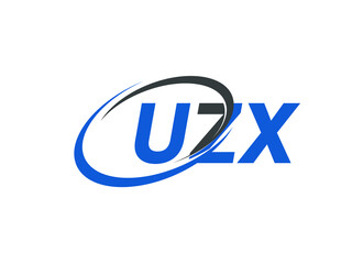 UZX letter creative modern elegant swoosh logo design