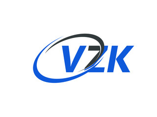 VZK letter creative modern elegant swoosh logo design