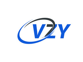VZY letter creative modern elegant swoosh logo design