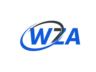 WZA letter creative modern elegant swoosh logo design