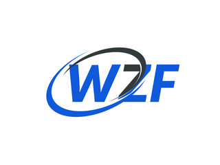 WZF letter creative modern elegant swoosh logo design