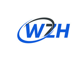 WZH letter creative modern elegant swoosh logo design