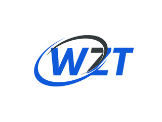 WZT letter creative modern elegant swoosh logo design