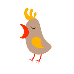 A funny little chick icon, a young rooster character 