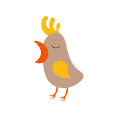 A funny little chick icon, a young rooster character 