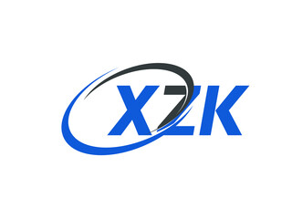 XZK letter creative modern elegant swoosh logo design