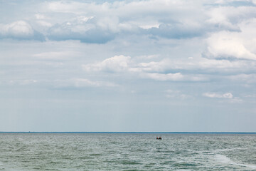 Beautiful sea view with blue sky and clouds