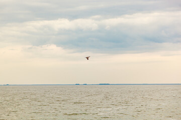 Beautiful sea view with blue sky and clouds