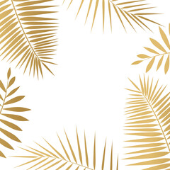 Fototapeta na wymiar golden palm leaves on white background- vector illustration