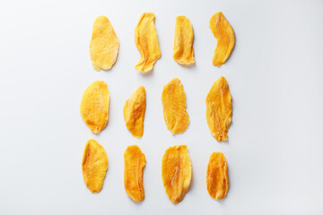 Dried fruit slices from organic ripe mango