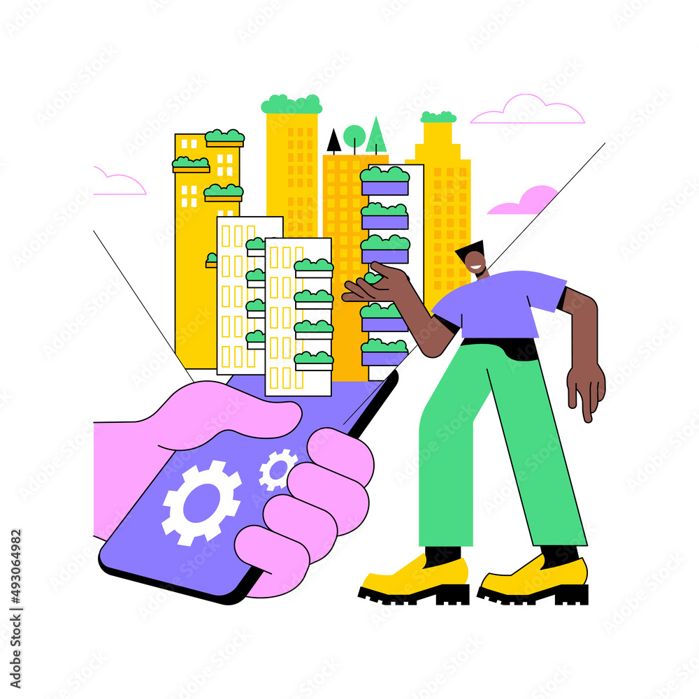 Poster interactive design visualization abstract concept vector illustration. interactive visualization, vi