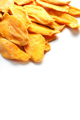 Dried fruit slices from organic ripe mango