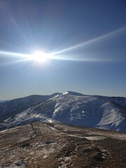 snow covered mountains