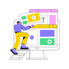 Wireframe abstract concept vector illustration. Web page layout, interface element, website navigation, screen blueprint, visual guide, business analyst, user experience, sketch abstract metaphor.