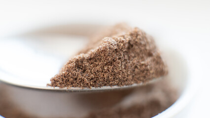 useful powdered dietary supplements. Organic food supplements macro photo