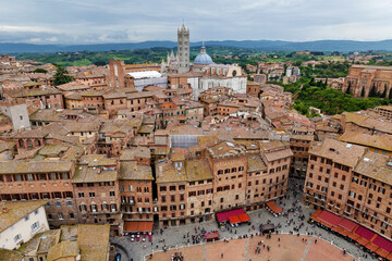 Obraz premium Attractions of the medieval city of Siena