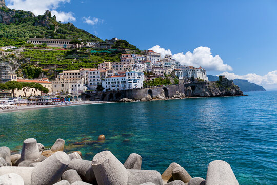 City of Maiori. Architecture and beaches of the city of Maiori