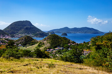 Fototapeta na wymiar View from the Morne Morel hiking trail, Terre-de-Haut, Iles des Saintes, Les Saintes, Guadeloupe, Lesser Antilles, Caribbean.