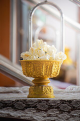Paper flowers are used in Thai funeral ceremonies.