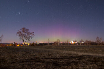 Faint red and green Northern Lights in Germany (Saxony) seen on 14th March 2022. 