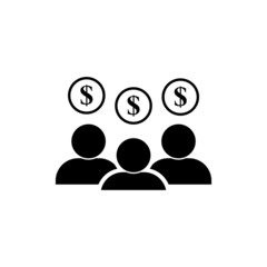 Employee cost, salary icon isolated on white background