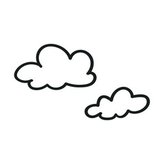 Clouds Outline Illustration isolated on white background