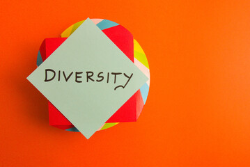 Word diversity handwritten on sticky note
