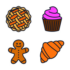 Bakery set icon symbol template for graphic and web design collection logo vector illustration