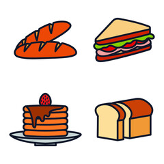 Bakery set icon symbol template for graphic and web design collection logo vector illustration