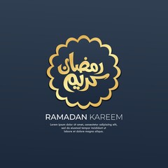 Fototapeta premium Ramadan Kareem Arabic Calligraphy greeting card. Islamic Background creative vector social media post template, banner, social, and print media. Perfect for social media post.