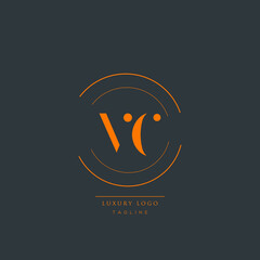 Luxury modern VC Initial Letter Business Logo Design Alphabet Icon Vector Symbol.