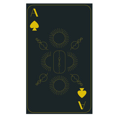A set of beautiful playing cards. Cards in a beautiful dark style. Cards with gold patterns. Stylish aesthetic cards