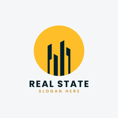 Creative real estate logo design, colorful gradient building property logo design, abstract real estate logo design template, modern real state logo design