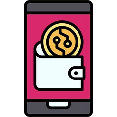 Wallet icon, Crypto related vector illustration