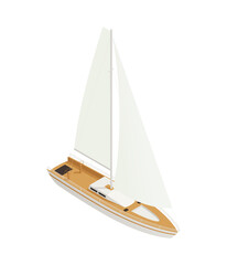 Sail Boat Isometric Composition