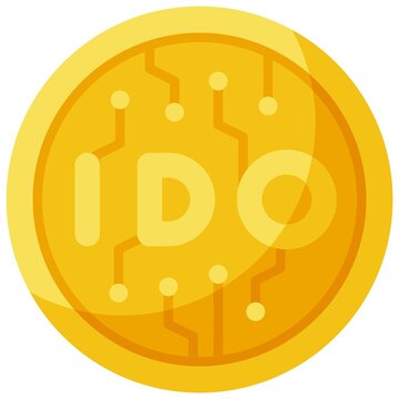 initial DEX offering icon, Crypto related vector illustration