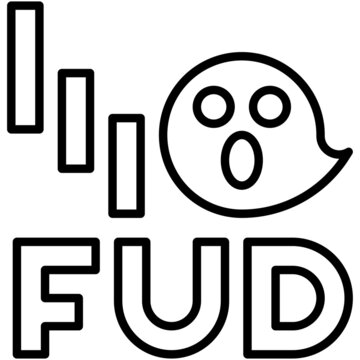 FUD icon, Crypto related vector illustration